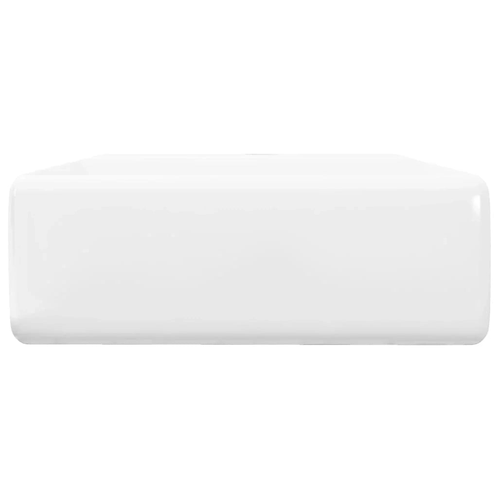Lavabo da bagno quadrato di lusso con troppopieno 41 x 41 cm ceramica bianca 02_0002485