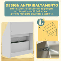 Libreria per Bambini 3-8 Anni 62.5x30x70 cm a 3 Ripiani con Cassetto Inferiore in MDF Verde