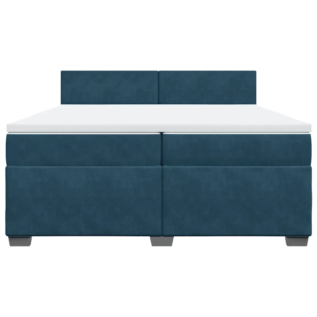 Giroletto a Molle con Materasso Blu 200x200 cm in Velluto 3288700