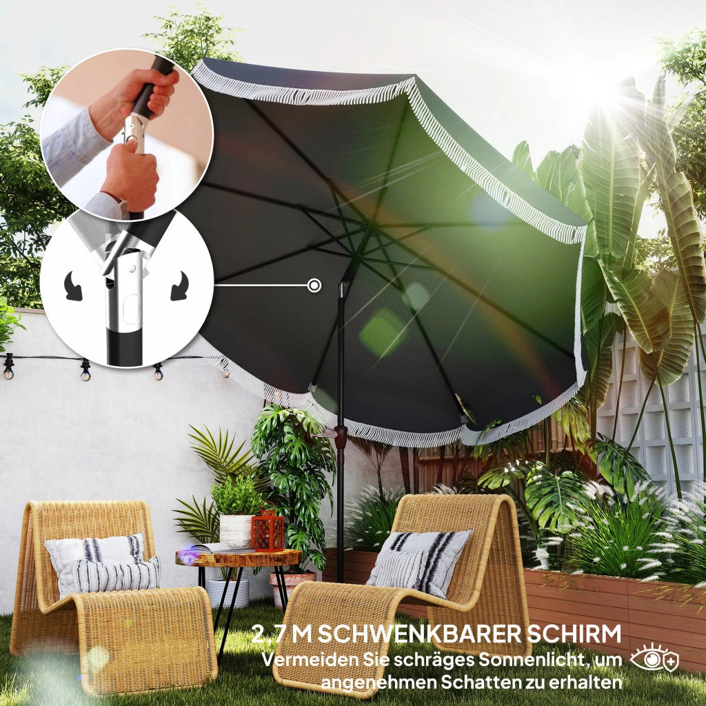 Ombrellone da giardino a 8 lati ¨C zephmum ¨C ?269 cm, schermo UV, colore grigio scuro