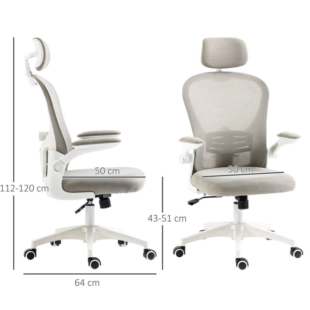 Sedia da ufficio con rete ¨C zephmum ¨C grigio 62x64x120 cm