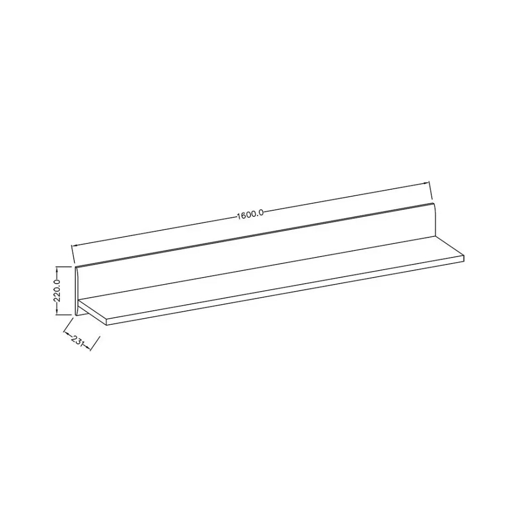 Scaffale da muro BREDA – 160 cm colore rovere