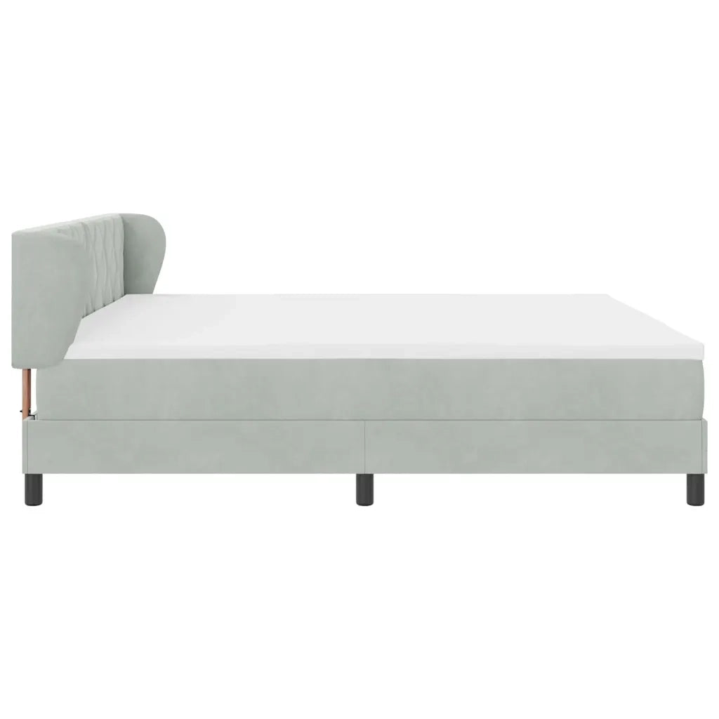 Letto a molle con materasso Grigio chiaro 200 x 200 cm Velluto 3340460