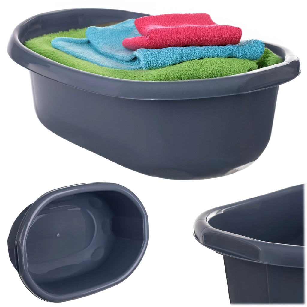 Bacinella in plastica KADAX da 20 litri, ovale, con maniglie