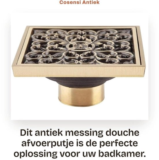 Accessorio per doccia in ottone antico 10cm - Drenaggio per doccia - Drenaggio con griglia - Accessorio per la camera da bagno - Qualità elevata - Drenaggio per doccia con griglia