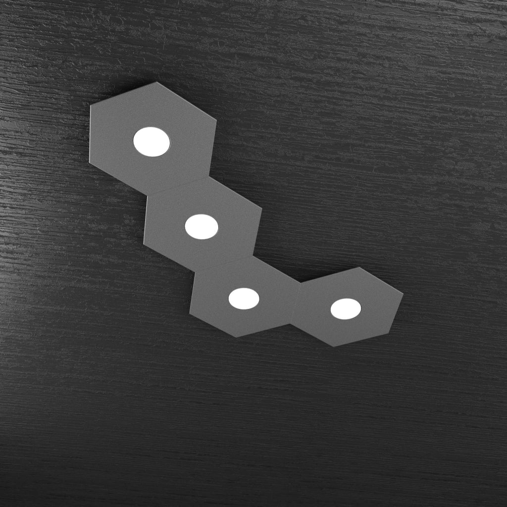 HEXAGON APPLIQUE-PLAFONIERA 4 LUCI GRIGIO ANTRACITE 1142-4L-GA