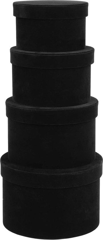 Quadri di cartone per regali da tavola - scatole per doni da cucina - contenitori per oggetti decorativi - scatole per regali da 4 pezzi in nero