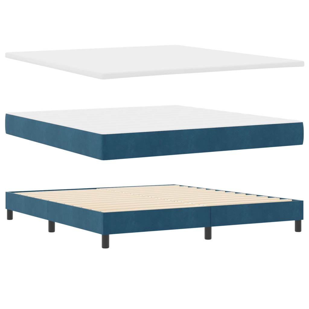 Letto con rete e materasso Blu Scuro 180x200 cm Velluto