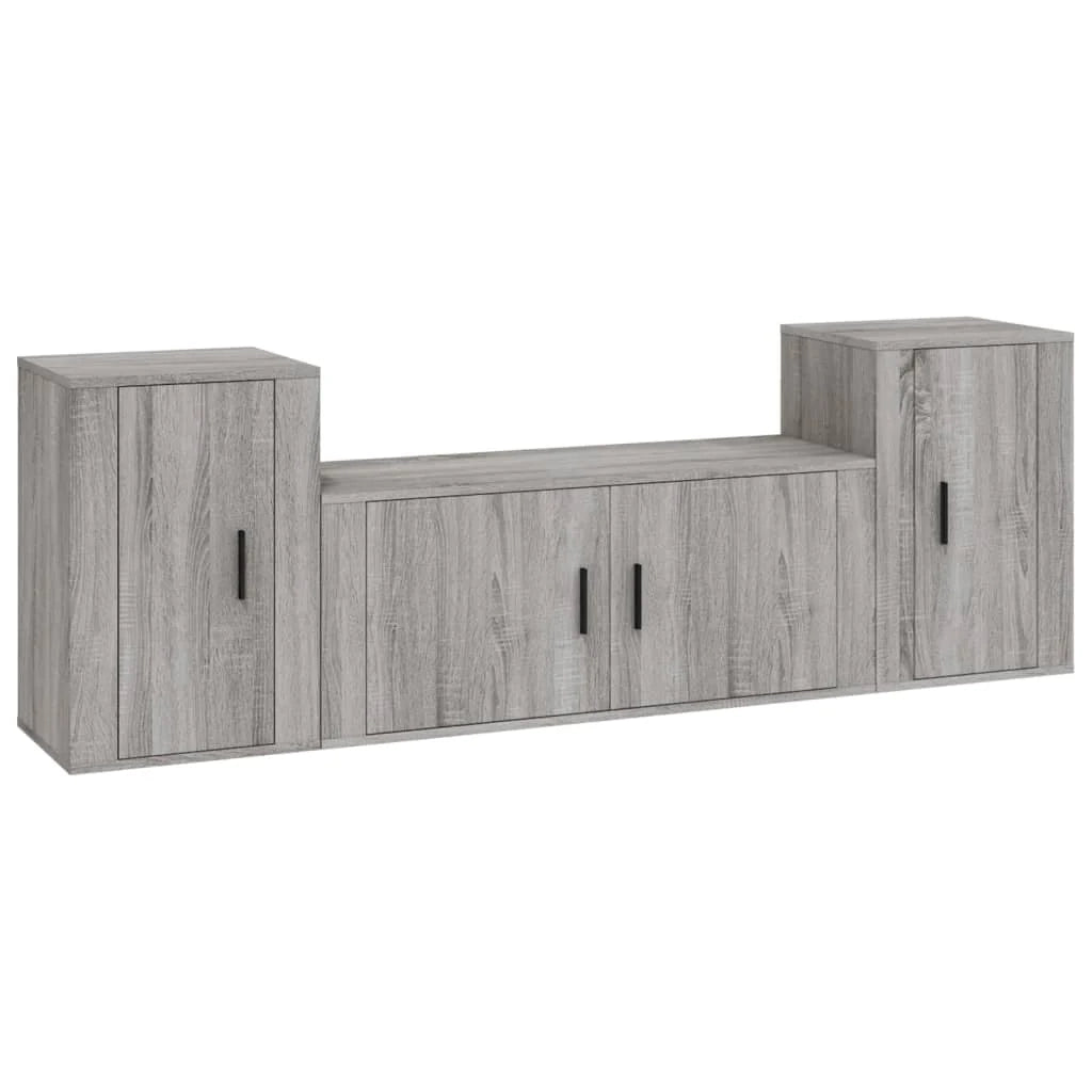 Set di mobili in legno ingegnerizzato Sonoma da 3 pezzi (mobile credenza mobile TV soggiorno camera da letto salotto) - 02_0024636