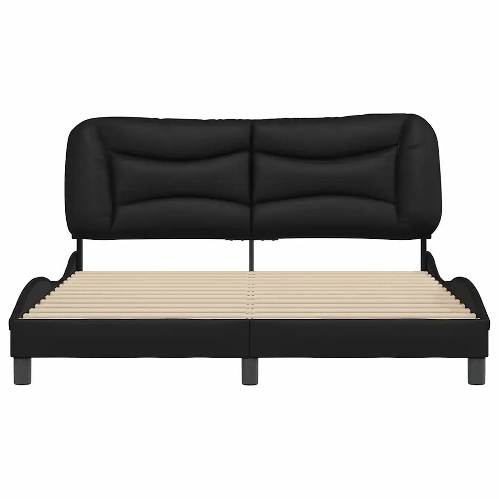 Giroletto senza Materasso Hvar Nero 160x200 cm in Similpelle 3208009