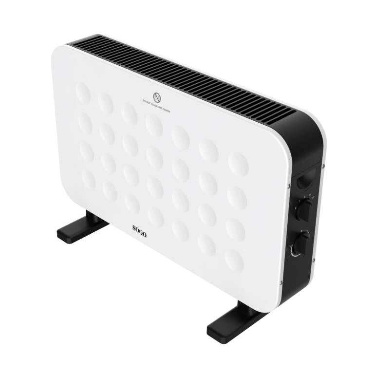 Termoconvettore elettrico 2000W con ventola turbo, 2 livelli riscaldamento e termostato regolabile, per ambienti fino 20 mq - Sogo