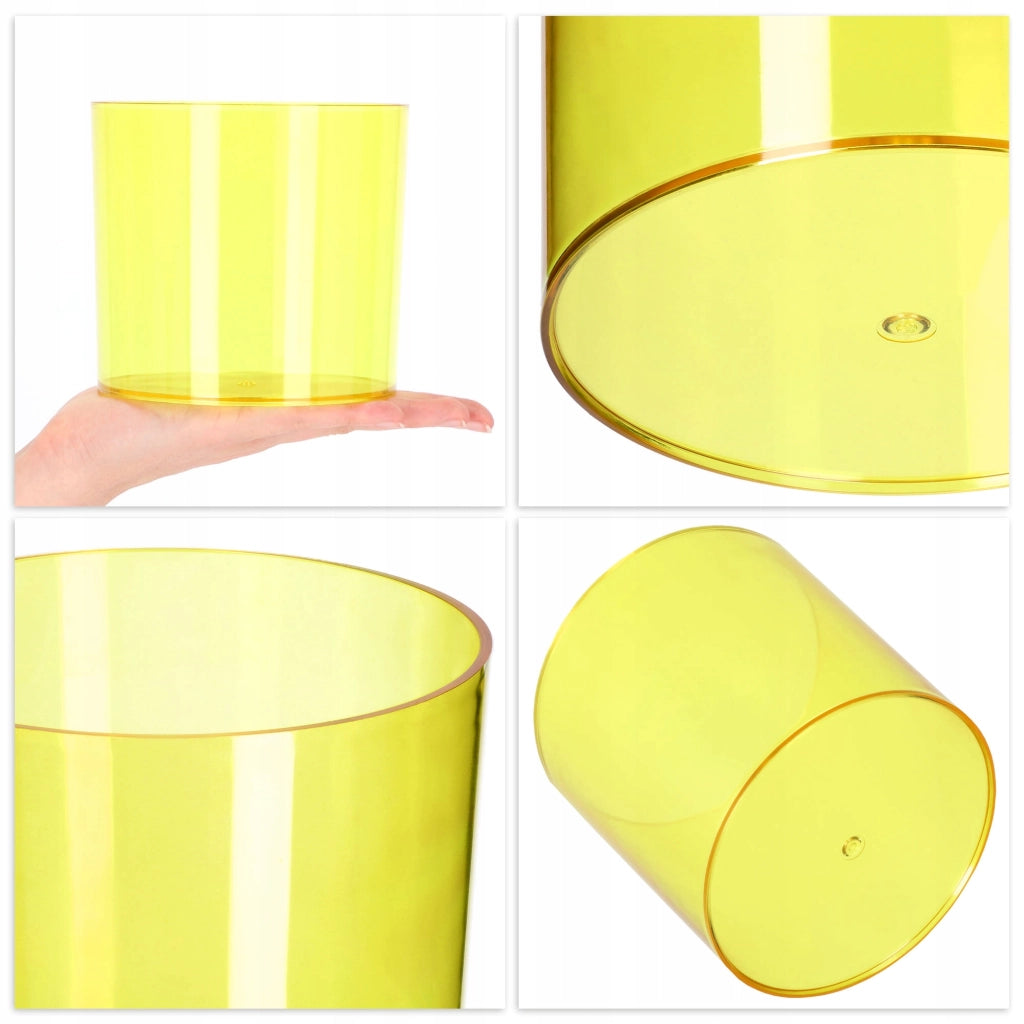 Vaso da fiori rotondo in plastica KADAX, 12,5 cm, giallo