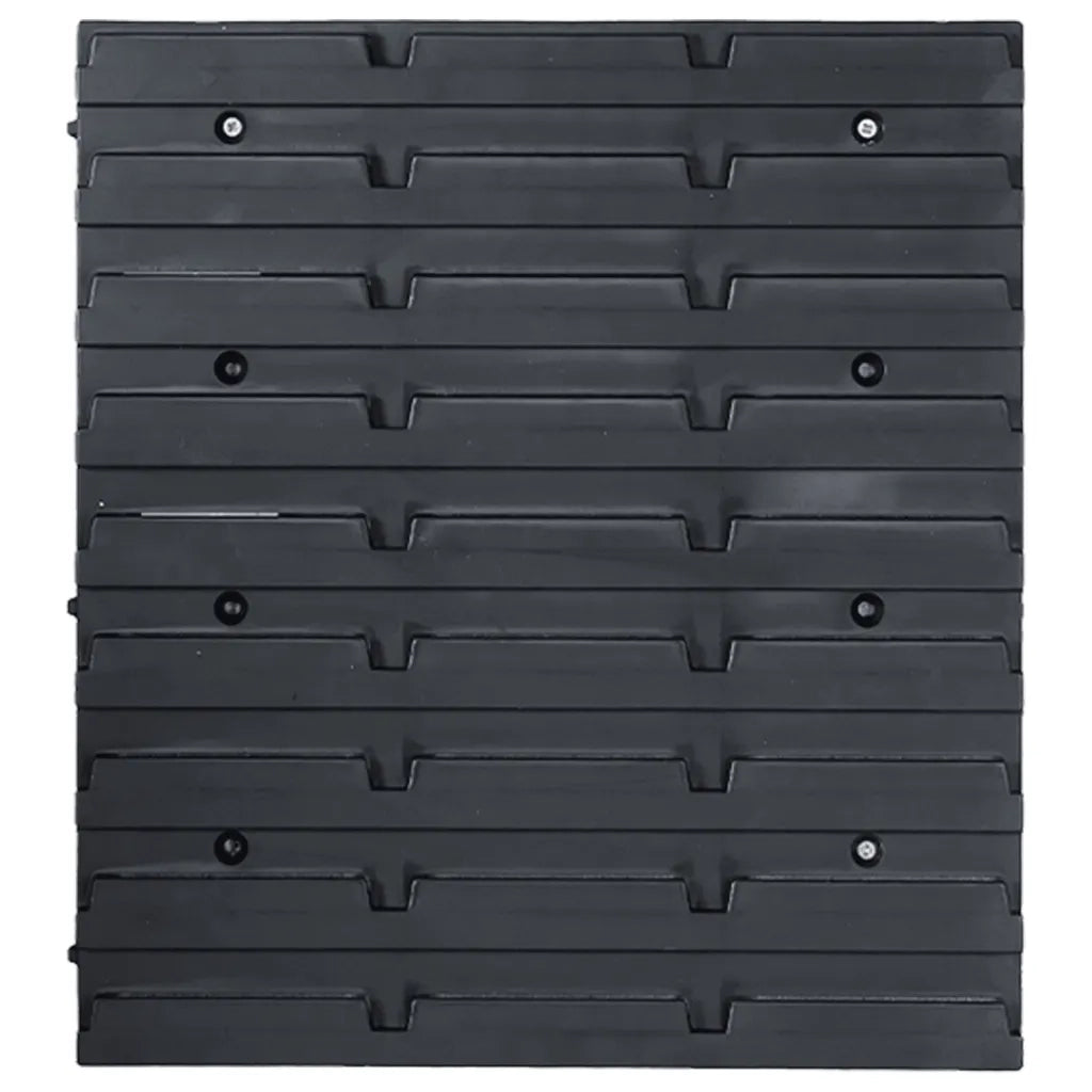 Kit Contenitori 96 pz con Pannelli a Parete Blu e Nero