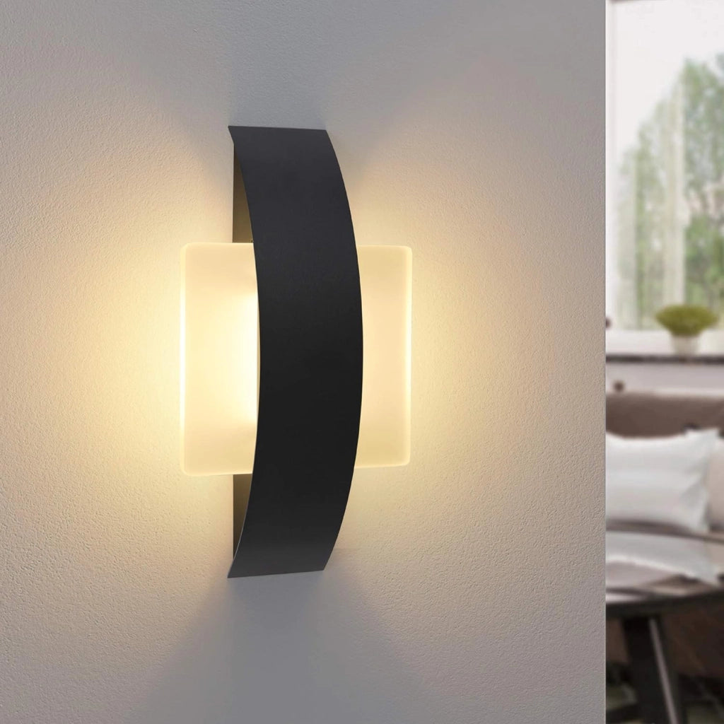 ZMH Lampada da parete a LED 3000K 7W corridoio 23,5cm camera da letto lampada da letto in acrilico bianco caldo