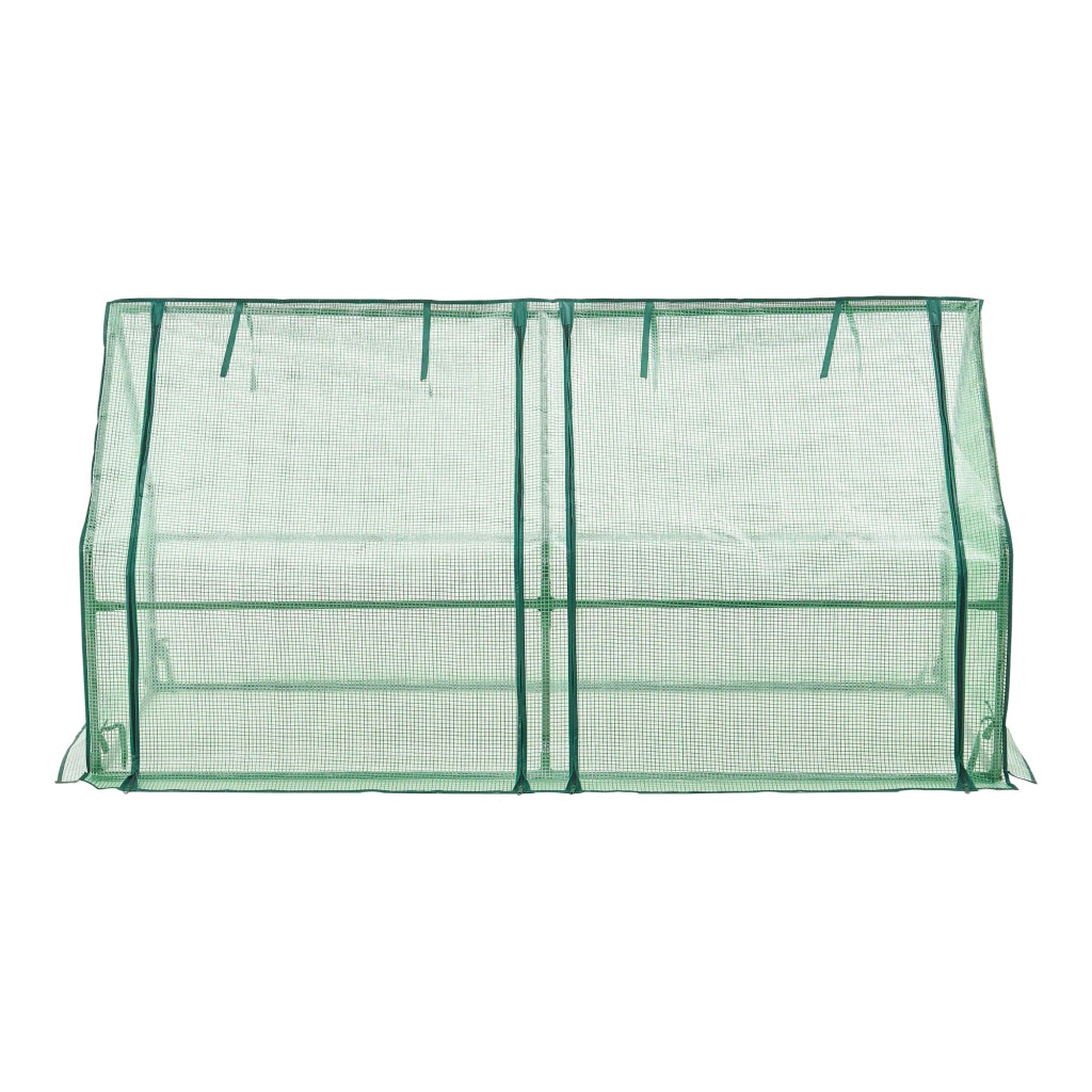 Cornice per finestra da giardino Nissewaard con 2 finestre in acciaio e polietilene 180 x 90 x 90 cm verde 03_0008269