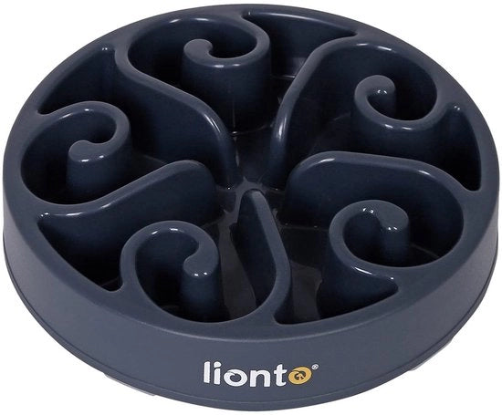 Piatto per Cibo Antisoffio per Cani e Gatti, Ø 30 cm, Altezza 7 cm, Capacità fino a 1500 g, Piatto per Cibo Antisoffio per Cani in Materiale Sicuro per la Salute, Resiste alla Lavatrice fino a 100°C, Grigio