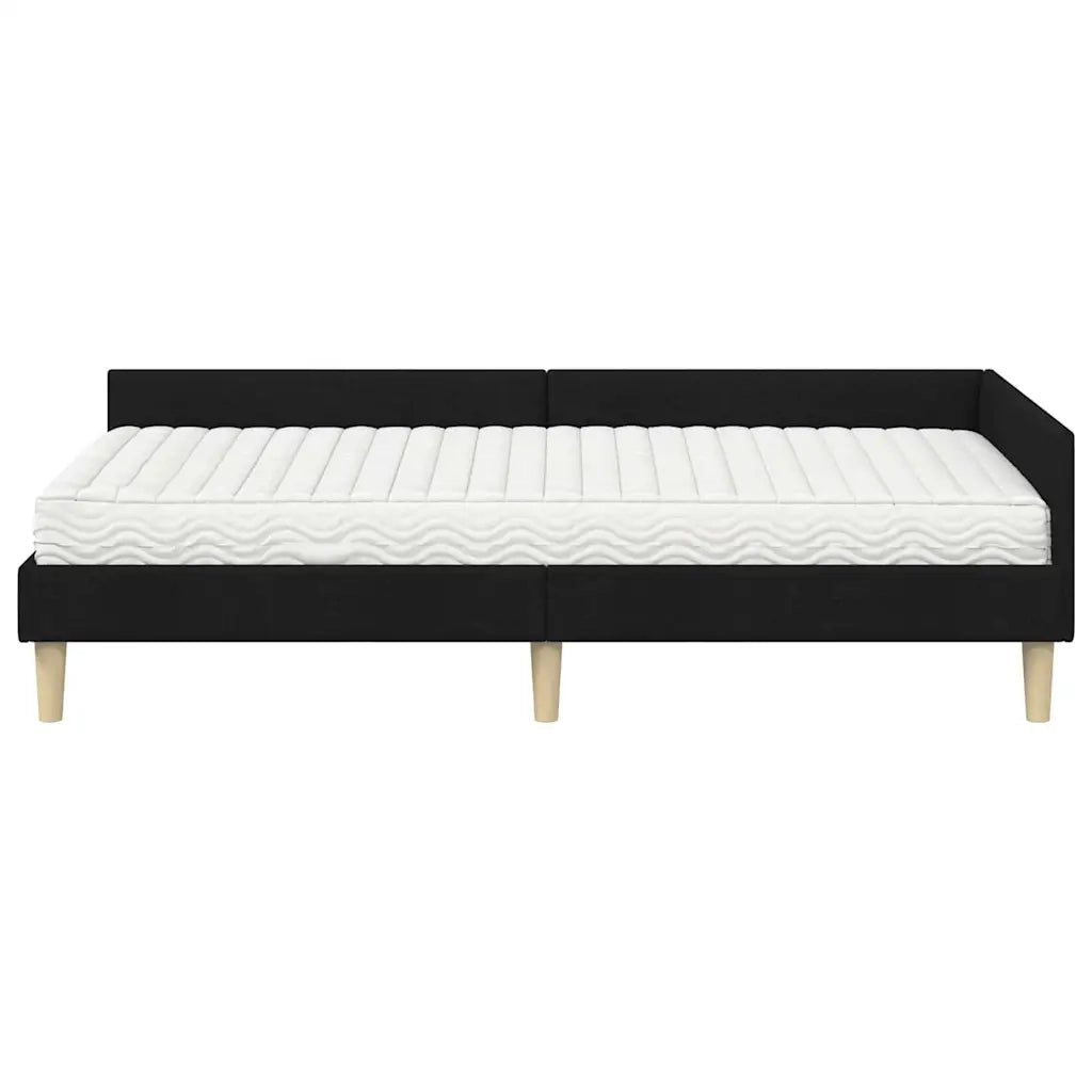 Struttura Letto Angolare con Materasso 2 pz-Giroletto con materasso Verde Tessuto 701056