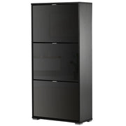 Armadio per Scarpe con 3 Cassetti ¨C Zephmum ¨C Nero 60x26x124 cm