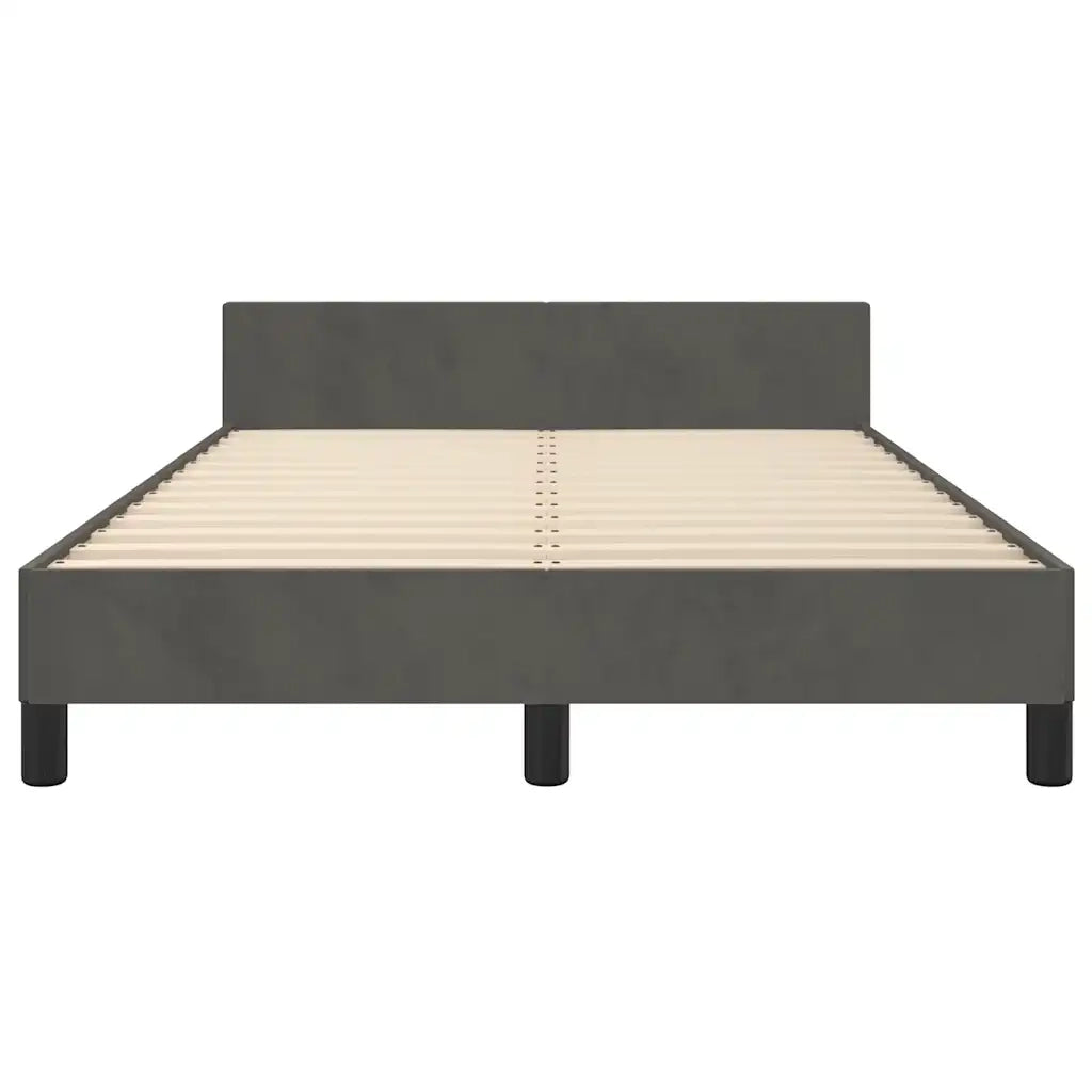 Giroletto senza Materasso Grigio Scuro 120x190 cm Velluto