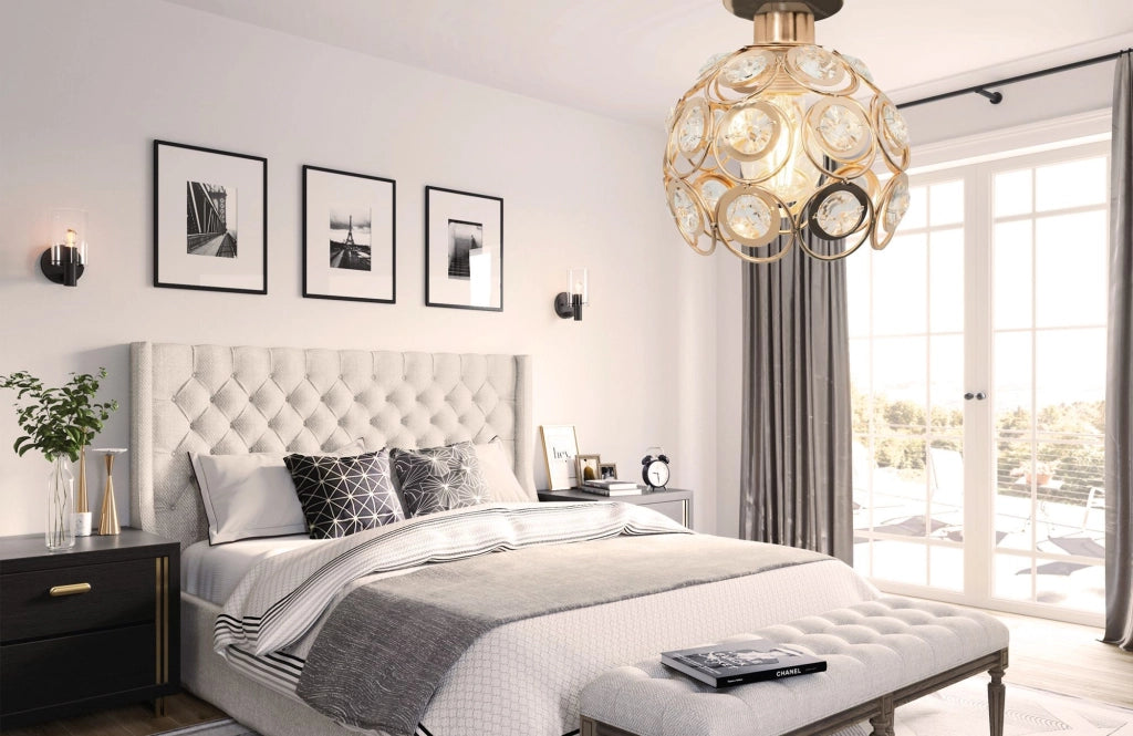 Lampada Elegante Da Soffitto APP205-1C Cristallo Oro