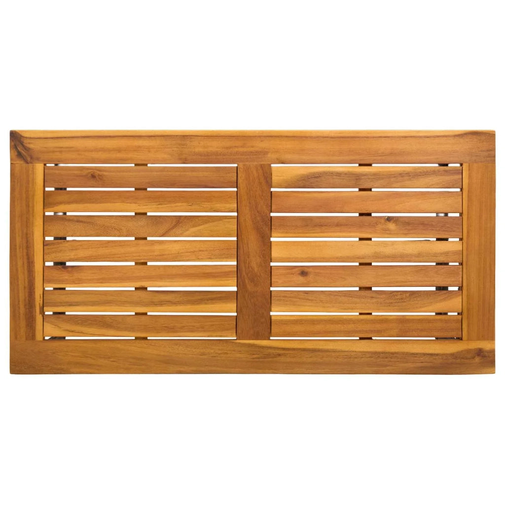 Tavolo da Esterno Naturale 80 x 40 x 40 cm Acciaio e Polyrattan 42025146