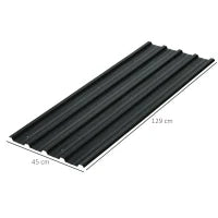Set 12 Pannelli di Ricambio 129x45 cm per Casette da Giardino in Acciaio Zincato Grigio Scuro
