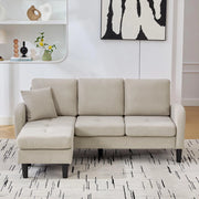 Canap¨¦ angolare L con chaise longue - Xylo - 166x118x77 cm - Tessuto velluto coste design modulare