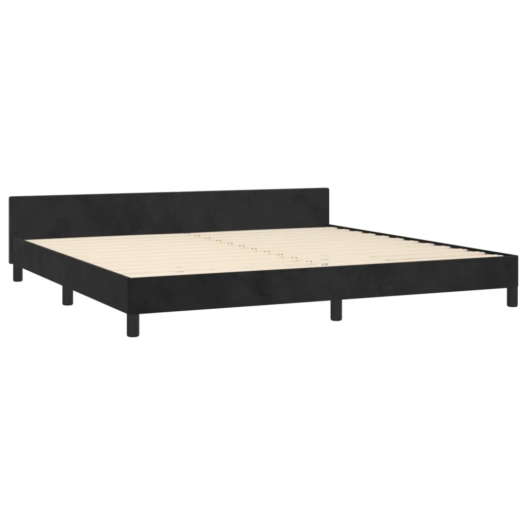 Giroletto senza Materasso Nero 200x200 cm in Velluto