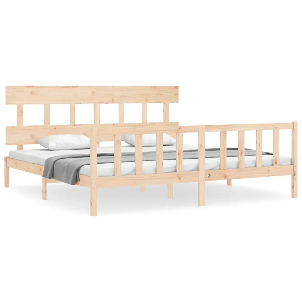 Giroletto senza Materasso-Struttura Letto 200x200 cm in Legno Massello di Pino 894146