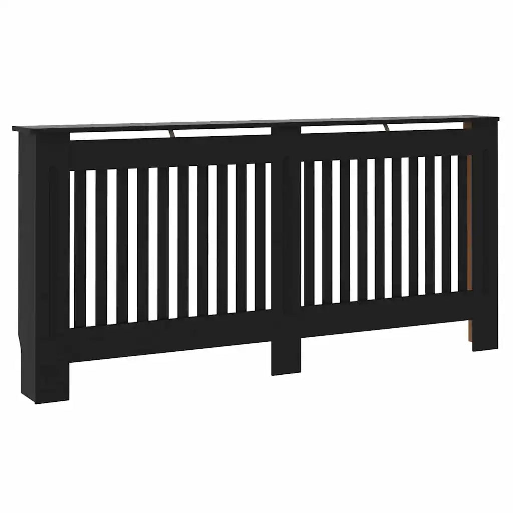 vidaXL Copertura per radiatori 2 pcs Nero 172 x 19 x 81.5 cm
