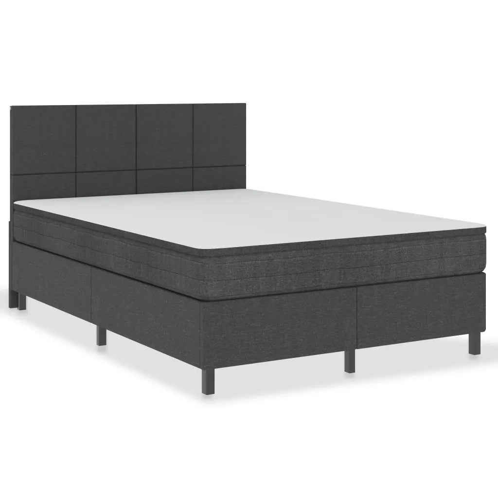 Letto a Molle Grigio Scuro in Tessuto 140x200 cm 3054798