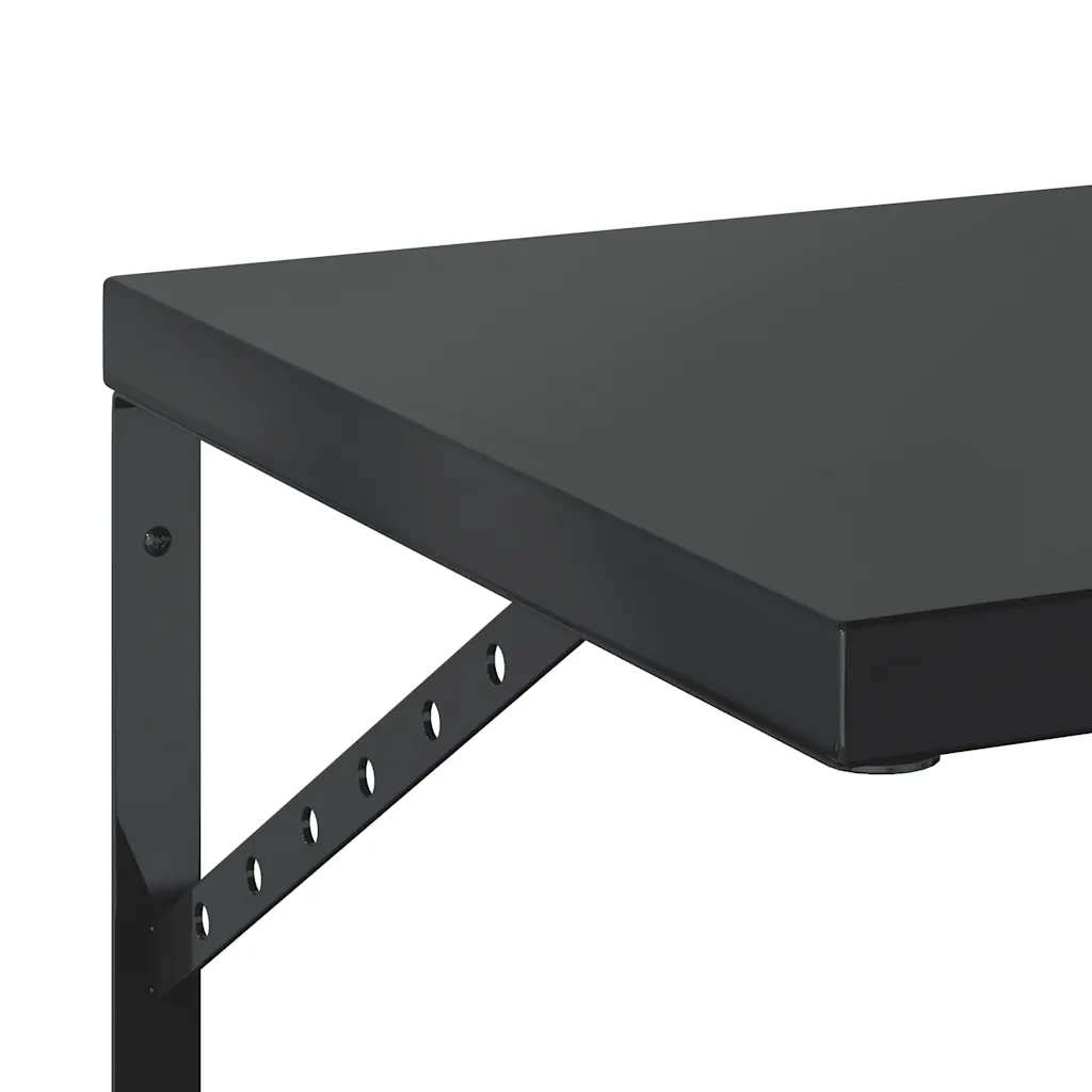 Mensole a Muro 2 pz 100x40 cm Nero in Acciaio Inossidabile 3214511