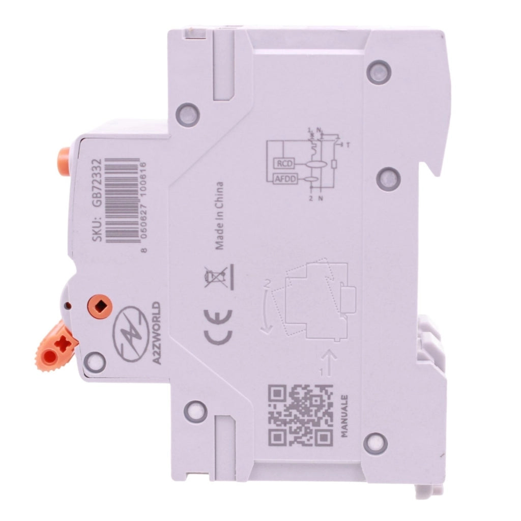 AFDD+RCBO Interruttore Antiincendio, Magnetotermico Differenziale con Rilevamento Di Arco Elettrico, Tipo A Curva C, 1P+N 2M 6000A 30mA, AC 220V Doppia Leva,GYR9NE-ARC,10A 16A 20A 25A 32A 40A (C32A)