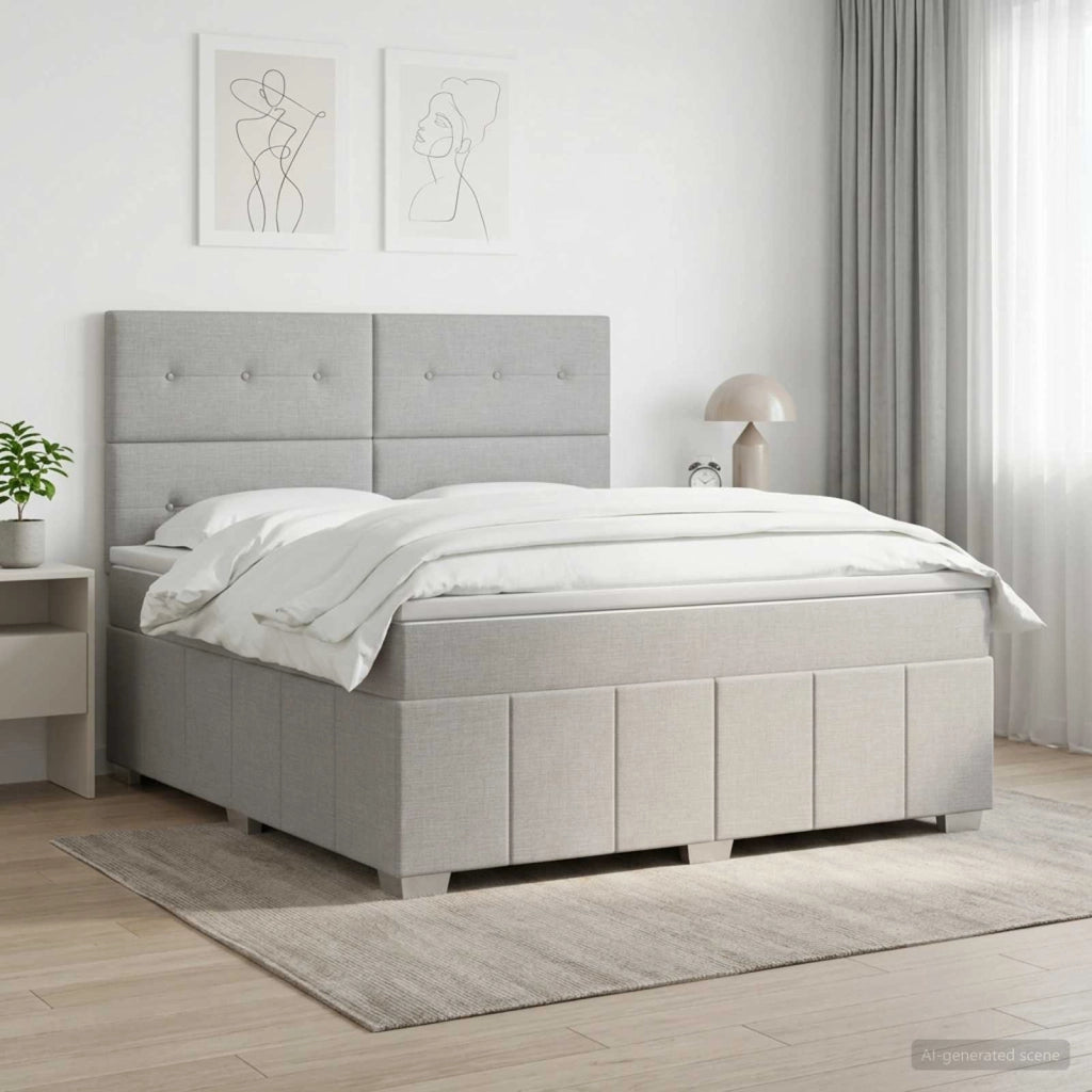 Letto box spring con materasso Grigio Chiaro 160 x 200 cm 3454176