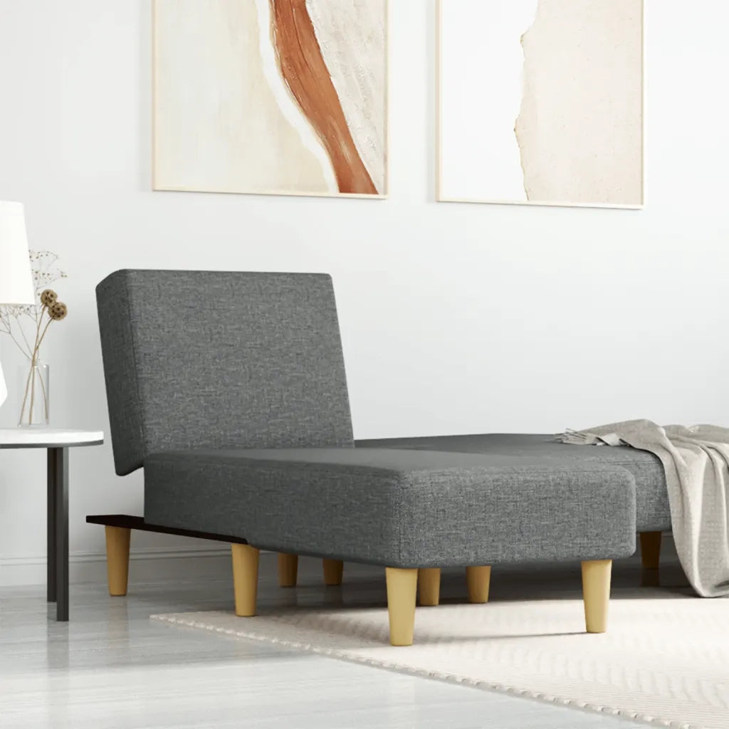 Chaise Longue in Tessuto Grigio Scuro 352799