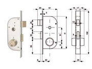 SERRATURA INFIL. CANCELLI 2 MAND. E SCR. SEP. + QUADRO CIL. FISSI 147- - mm.32 (147.32.0) - 2 pezzi MG
