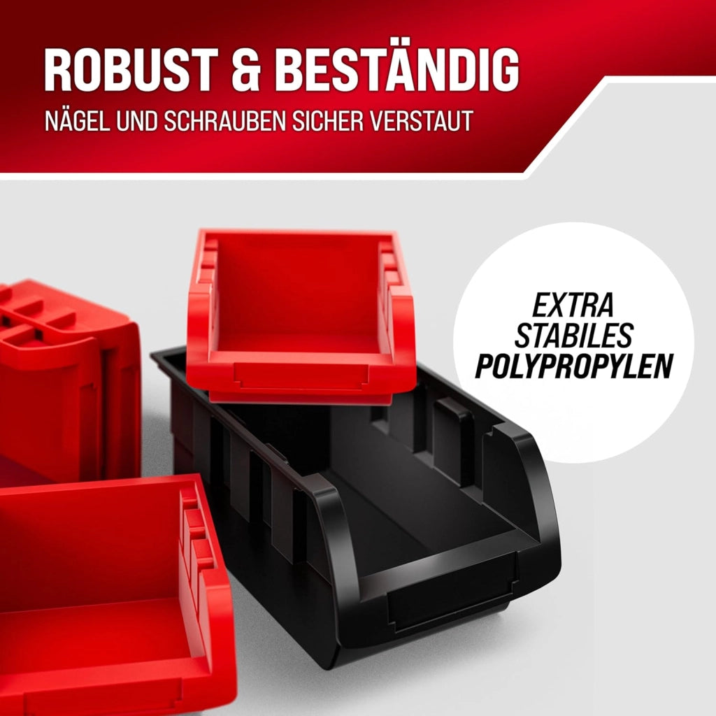 Pannello Preforato Portautensili 32 pz. 95x54cm Box Impilabili Parete Attrezzata Officina Organizer Ampliabile Garage Pannello Porta Attrezzi Parete Pannelli Resistenti Sistema Organizzato
