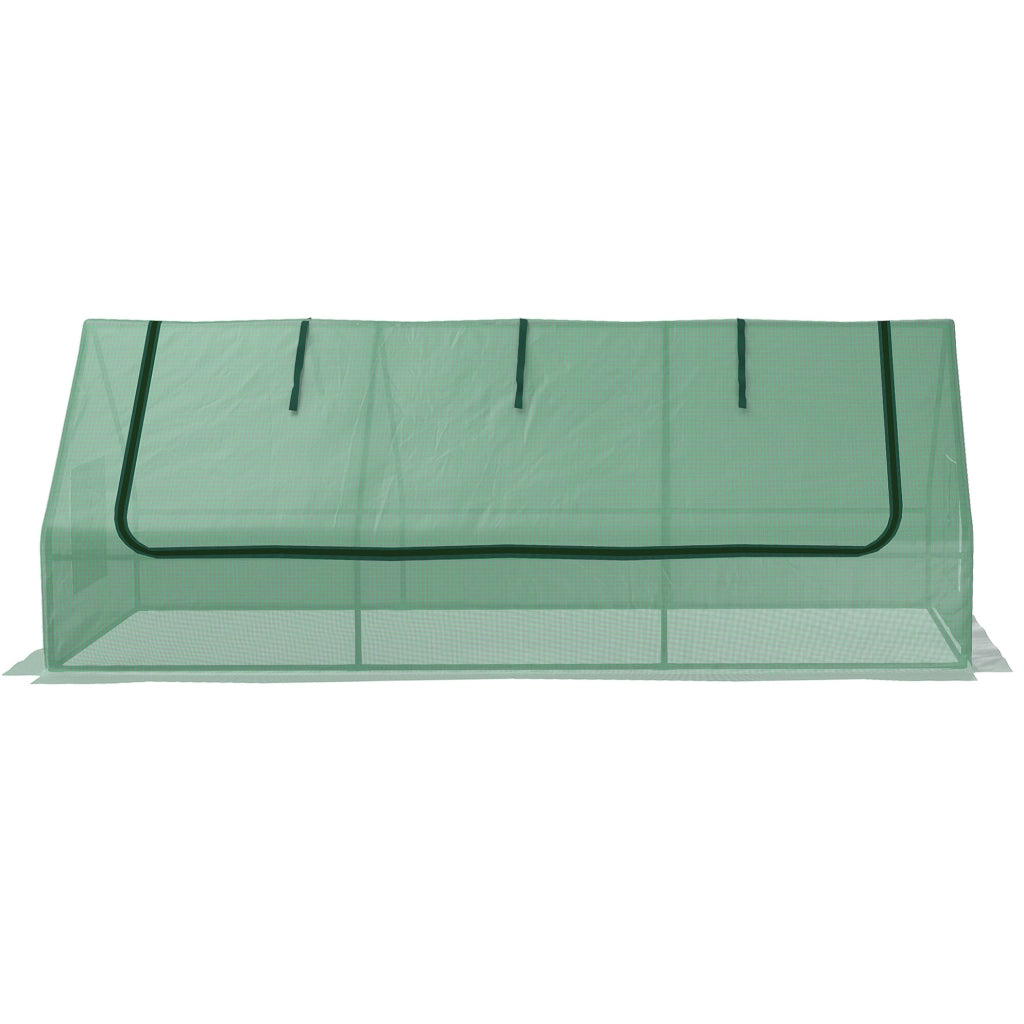 Mini serra da esterno verde con copertura in PE 240 x 90 x 90 cm