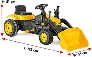 Trattore Ruspa a Pedali per Bambini 125x51x51 cm Giallo