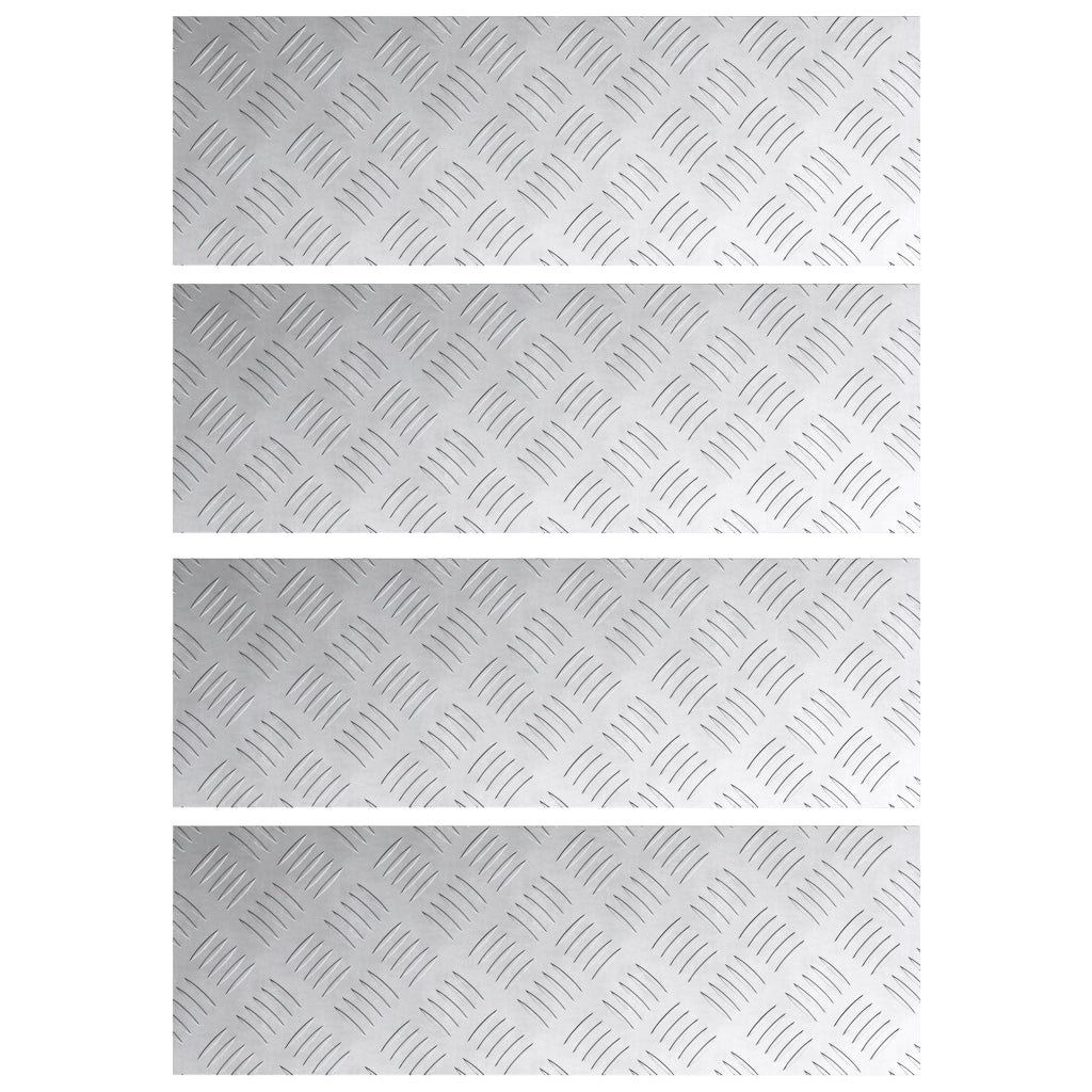 Tappetini in alluminio 4 pz antiscivolo 60x20 cm