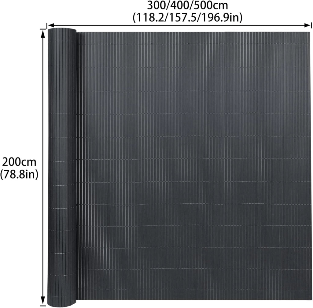 Recinzione frangivista in PVC per la privacy del balcone, con fascette, protegge da sguardi indiscreti e dal vento, impermeabile, senza fori, per giardino e terrazza, 200 x 500 cm, antracite