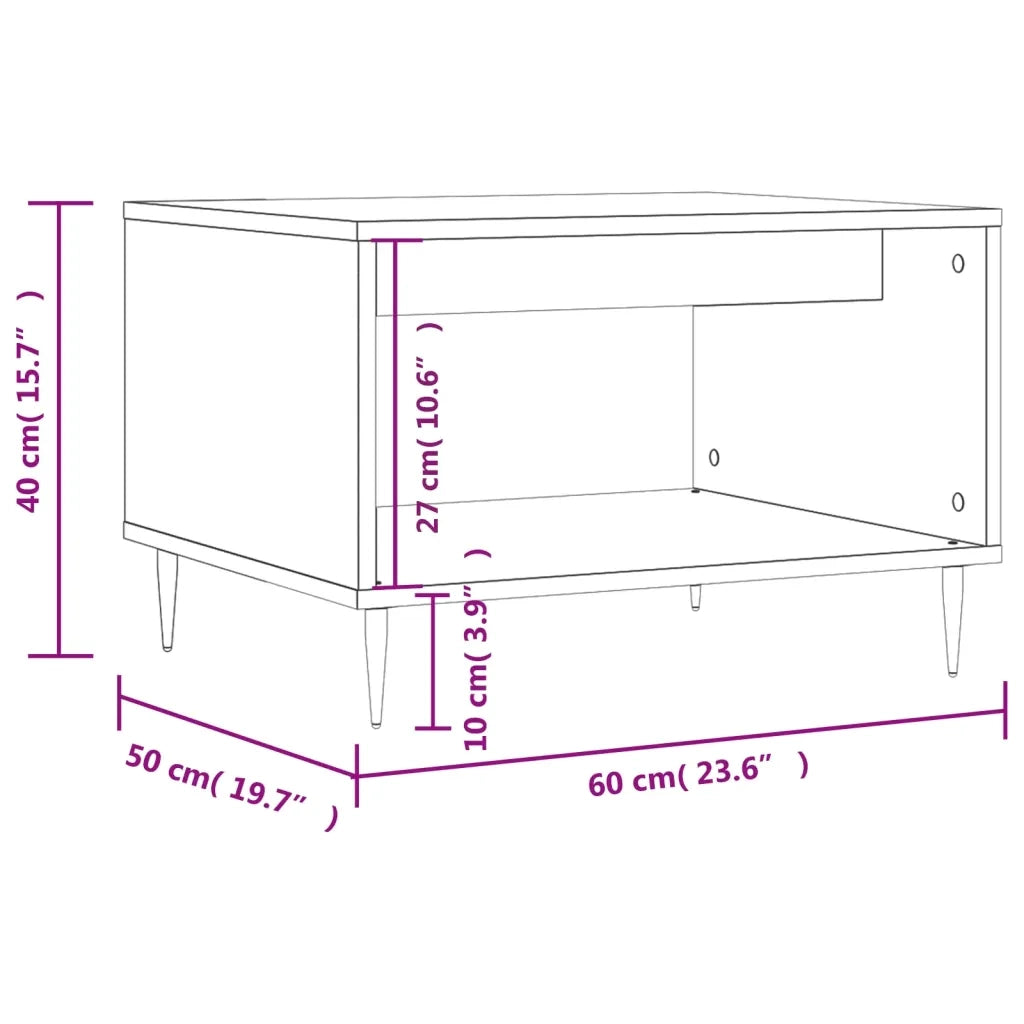 Tavolino da Salotto Grigio Cemento 60x50x40cm Legno Multistrato 829248