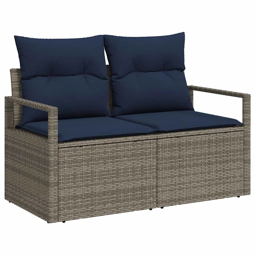 Set da Pranzo per Giardino con cuscino 5 pcs Grigio e Blu Navy 3349709