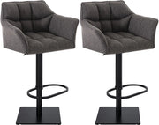 Set 2 sgabelli bar tessuto Damaso nero 9