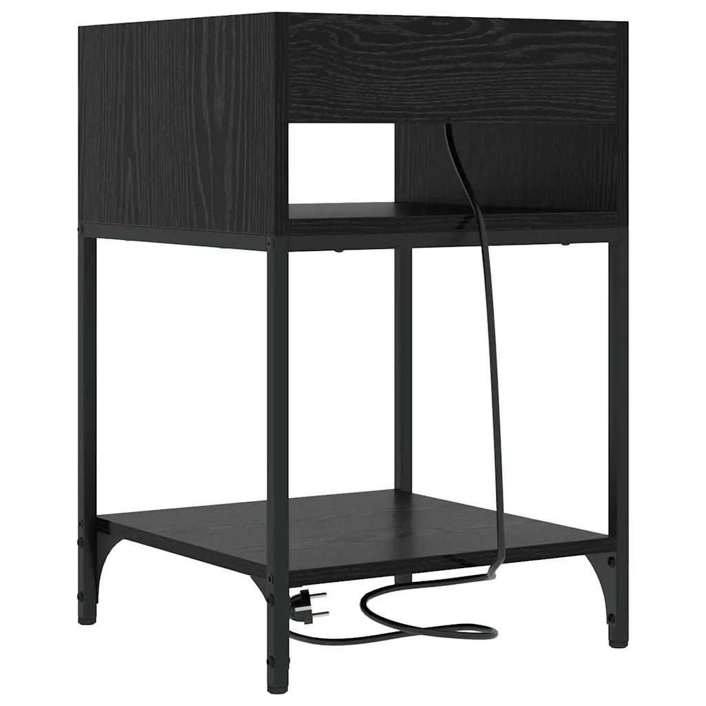 Armadio da Notte Rovere Nero 40 x 40 x 61 cm Legno multistrato 859470