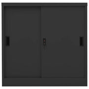 Armadio Ufficio Anta Scorrevole Antracite 90x40x90cm Acciaio 335953
