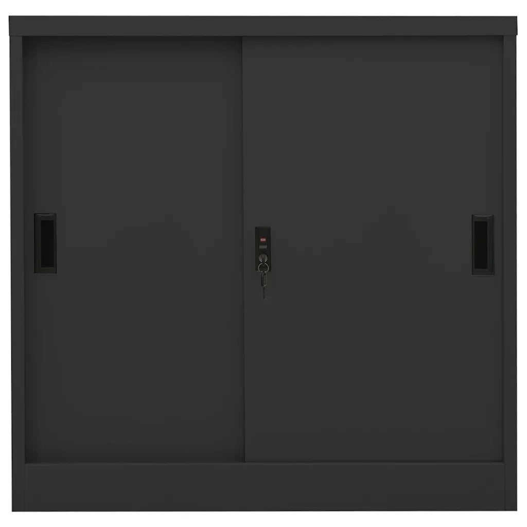 Armadio Ufficio Anta Scorrevole Antracite 90x40x90cm Acciaio 335953