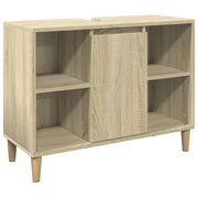 Mobiletto da bagno in legno composito pratico contenitore 80 x 33 x 60 cm legno composito rovere Sonoma 02_0051055