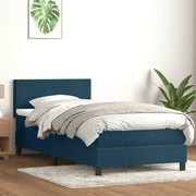 Giroletto a Molle con Materasso Blu Scuro 80x210 cm Velluto 3315997