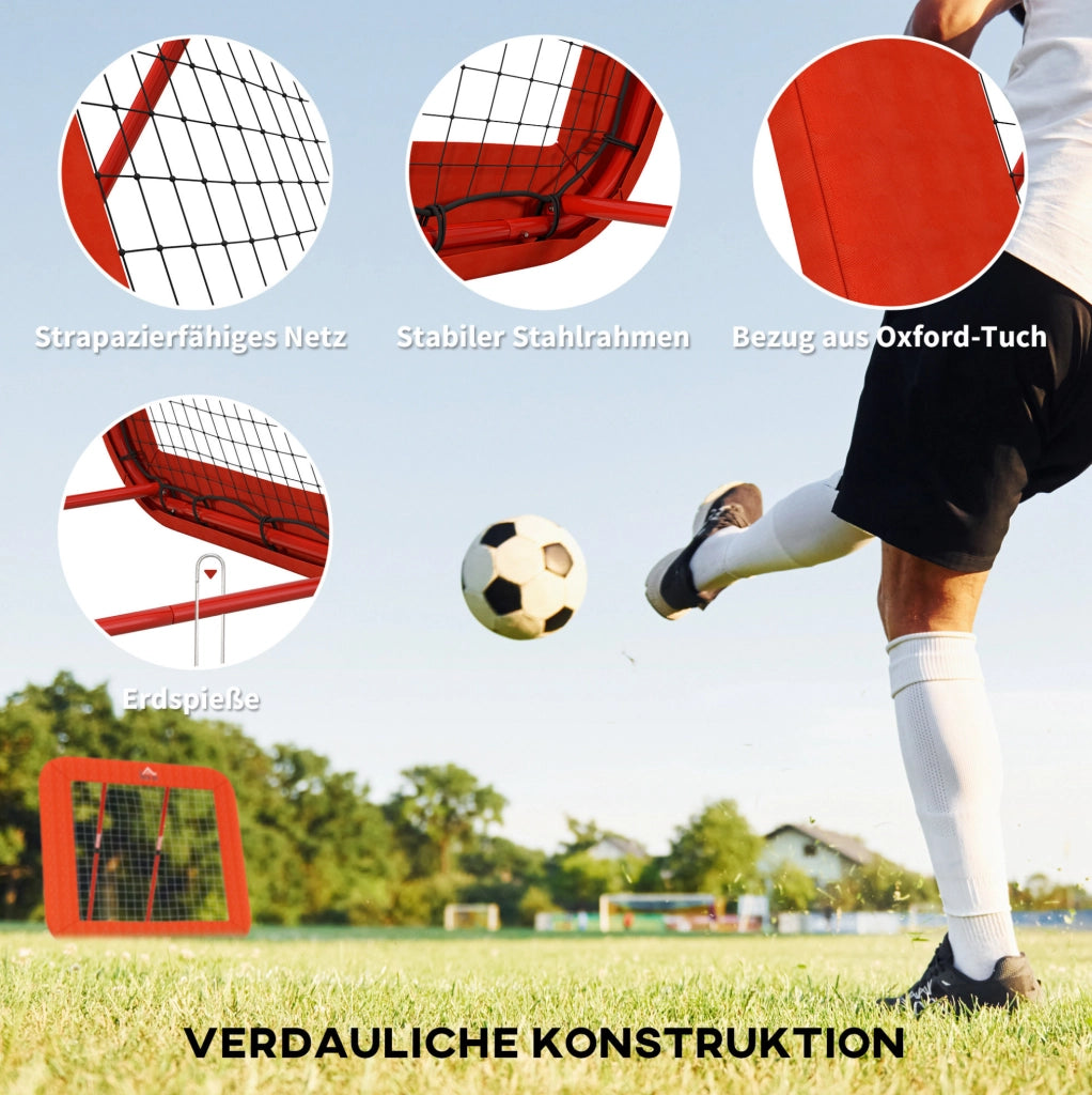 Rete rimbalzante multisport pieghevole rossa regolabile
